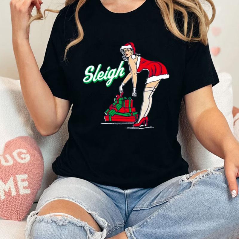 Santa Women Sleigh Ugly Christmas Shirts