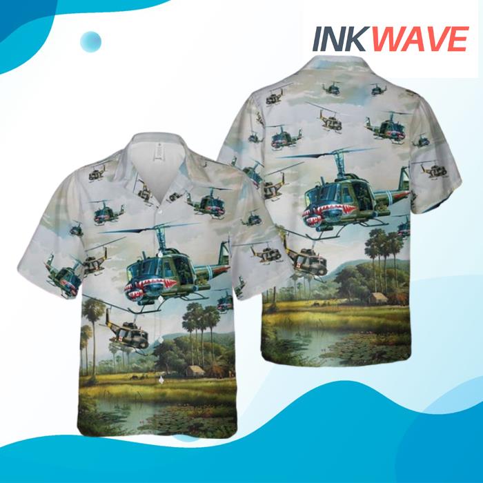 US Army UH1 Iroquois Huey Hawaiian Shirt