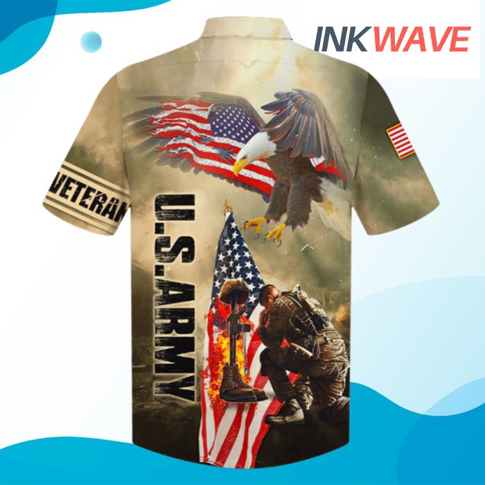 Us Amry Soldier Gun And Eagle Hawaiian Shirt