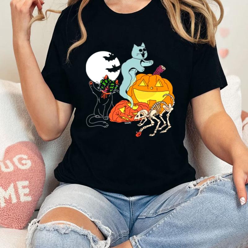 Weird Cats Halloween Graphic Shirts