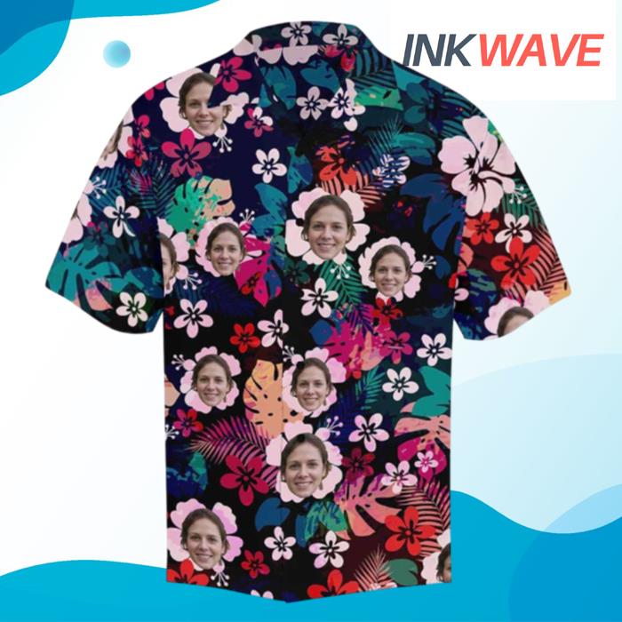 with Face Flower Cluster Hawaiian Shirt